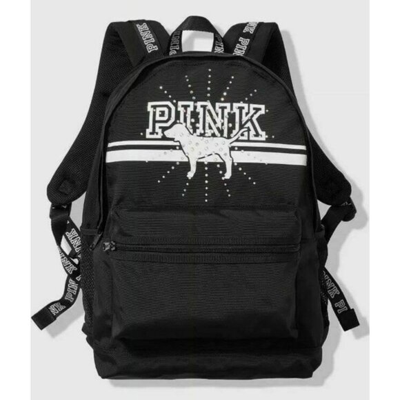 Victoria Secret Pink CAMPUS Backpack Dog 4 Compartments Backpack BLING!